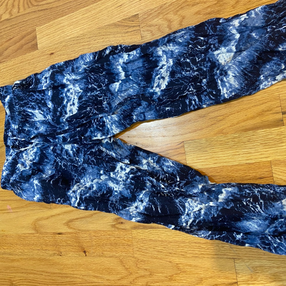 Vintage Havana blue tie dye flowy pants